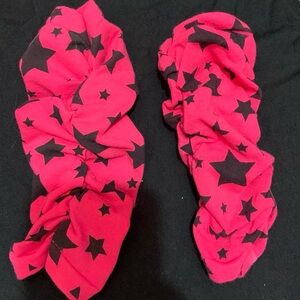 Girls Leg Warmers Pink and Black Star